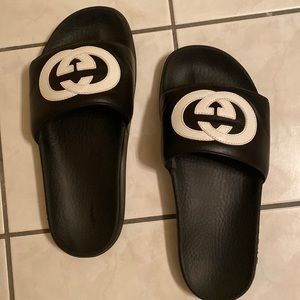 Gucci Black Interlocking G Pursuit Slides EU 38/US 8